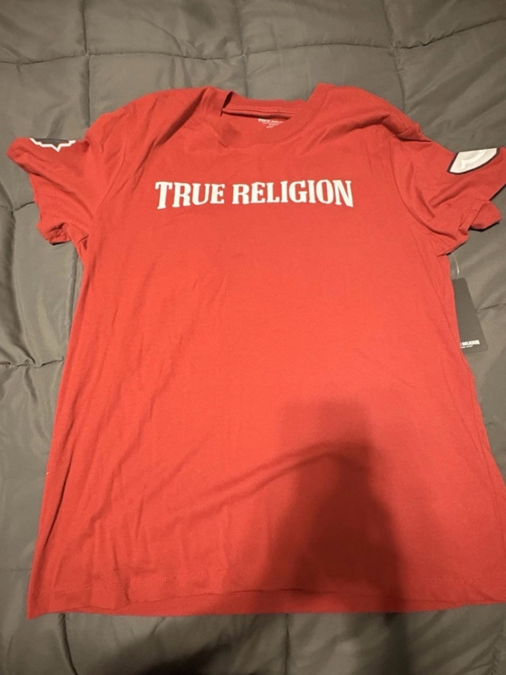 True Religion Red Short Sleeve Logo Tee